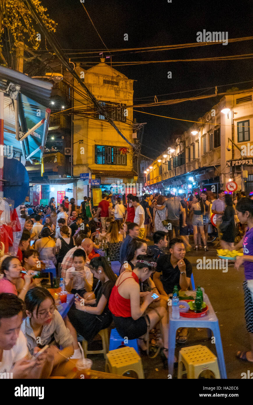 Tuyen Pho Di Bo, Walking Street, Old Quarter, Hanoi, Vietnam, Asien Stockfoto