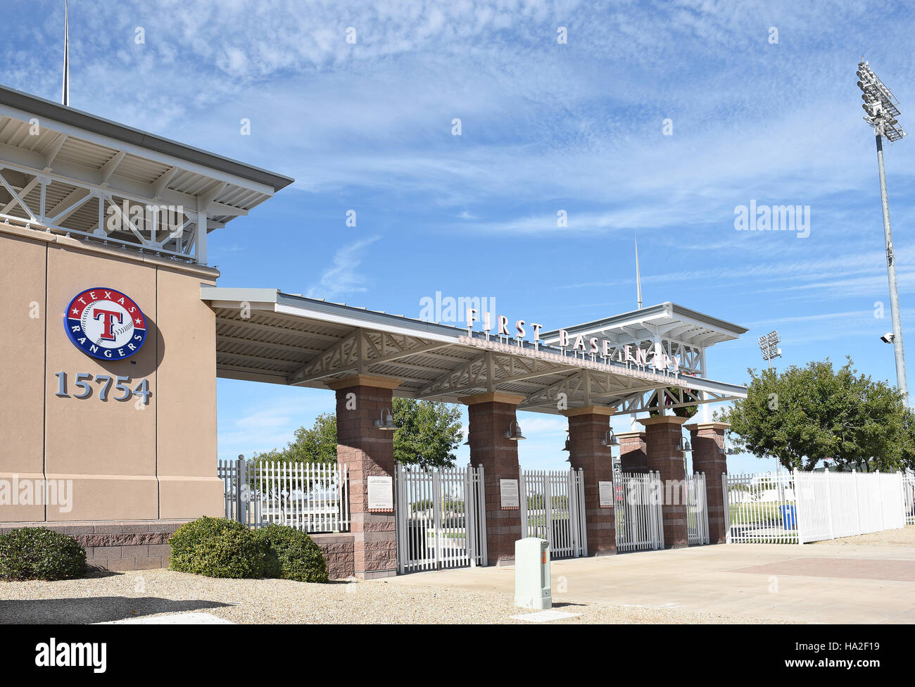 Überraschung-Stadion. Die Anlage ist der Spring Training nach Hause reicht von Texas und Kansas City Royals. Stockfoto