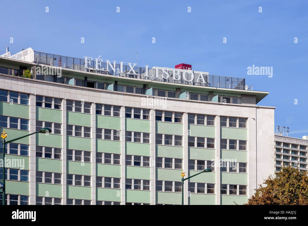 Lissabon, Portugal - 19. Oktober 2016: Die Fenix Hotel in Lissabon. Ein vier-Sterne-Hotel befindet sich in der Marques de Pombal Platz. Stockfoto
