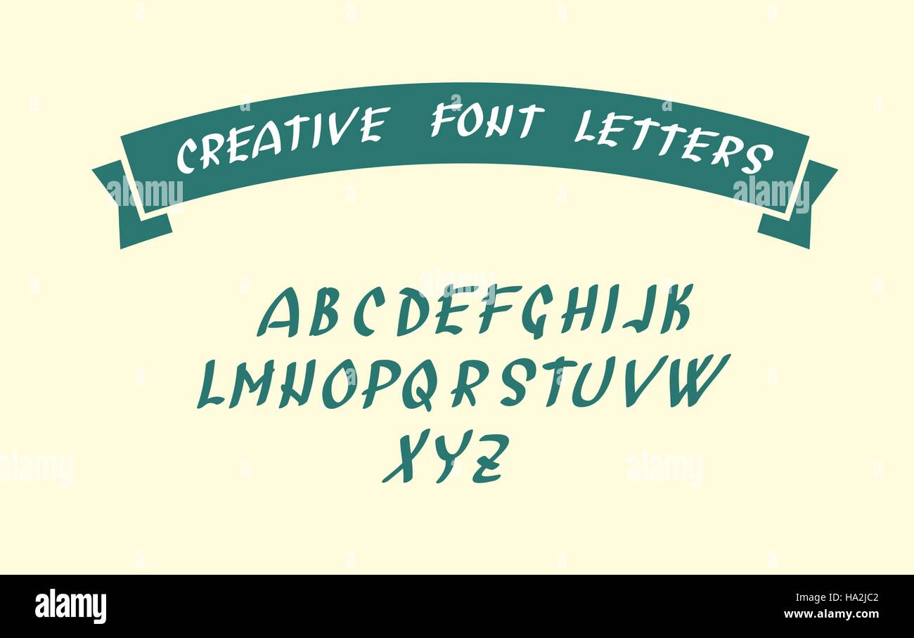 Großbuchstaben Sie englisches Alphabet. Handgeschriebene Schrift Zeichensymbole. Vektor-Illustration. Kreatives Schreiben für Ihre Design-Ideen. Stock Vektor