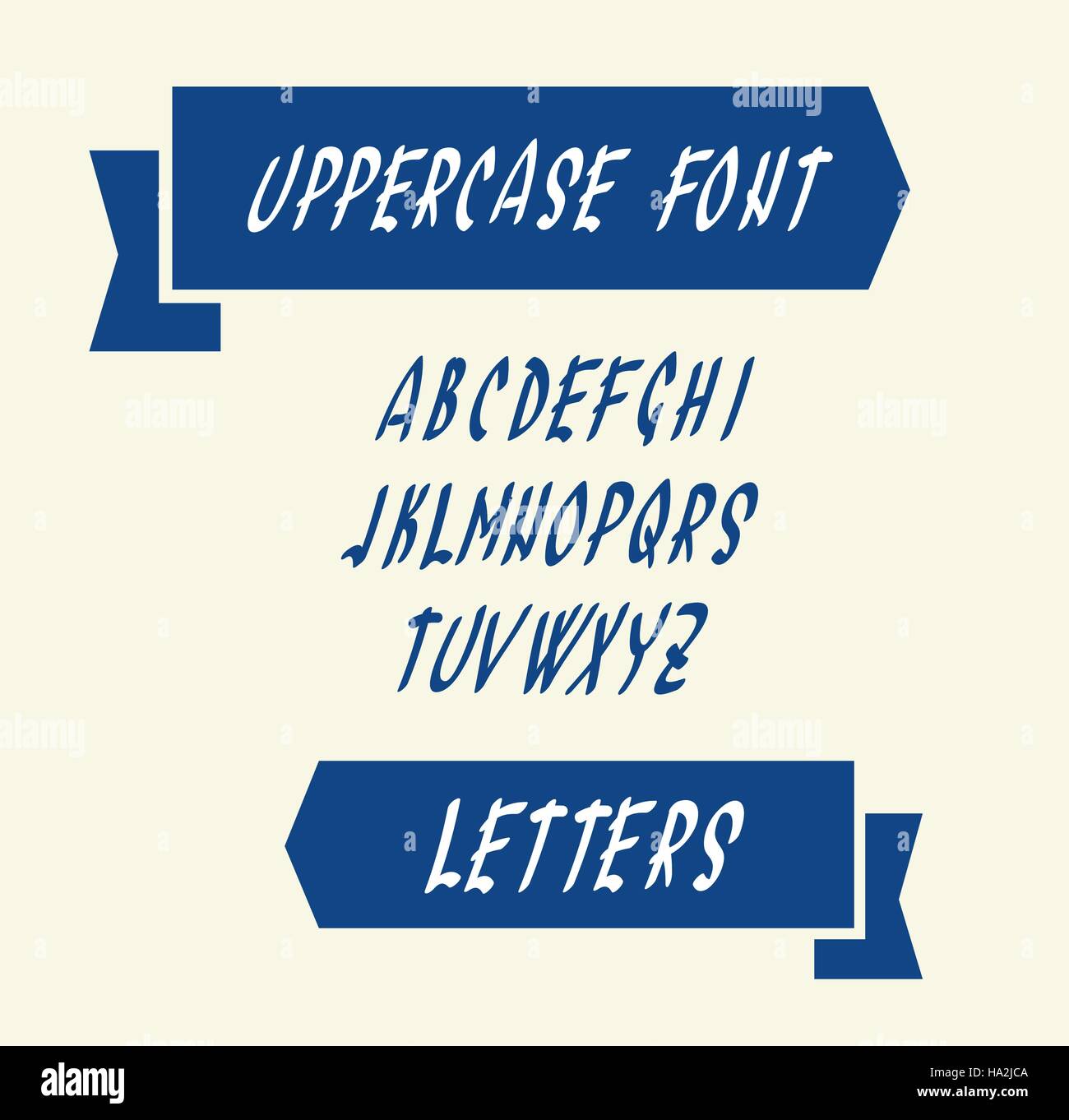 Großbuchstaben Sie englisches Alphabet. Handgeschriebene Schrift Zeichensymbole. Vektor-Illustration. Stock Vektor