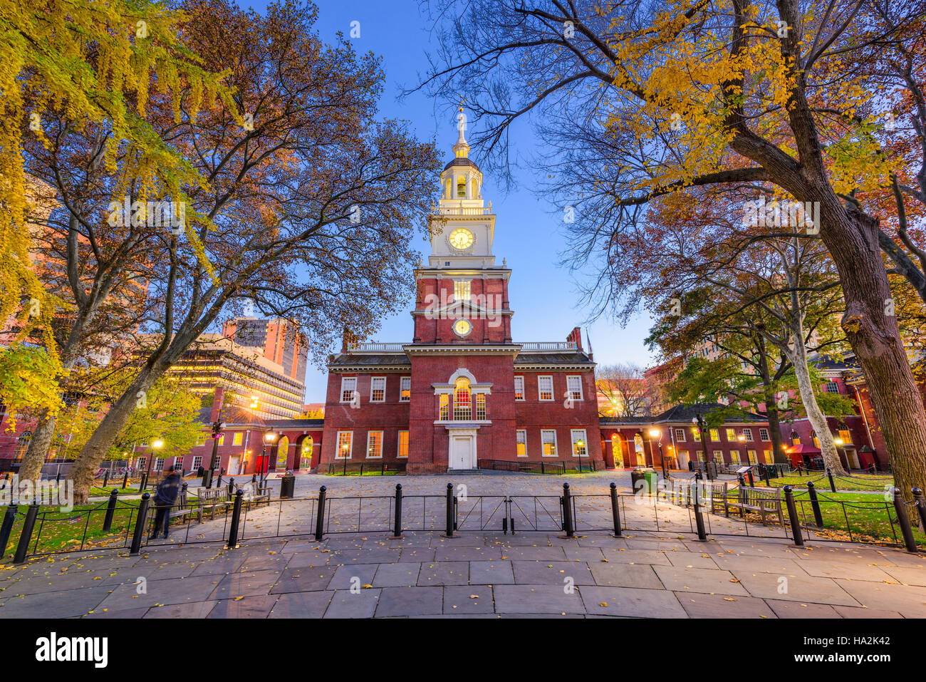 Unabhängigkeitshalle in Philadelphia, Pennsylvania, USA. Stockfoto