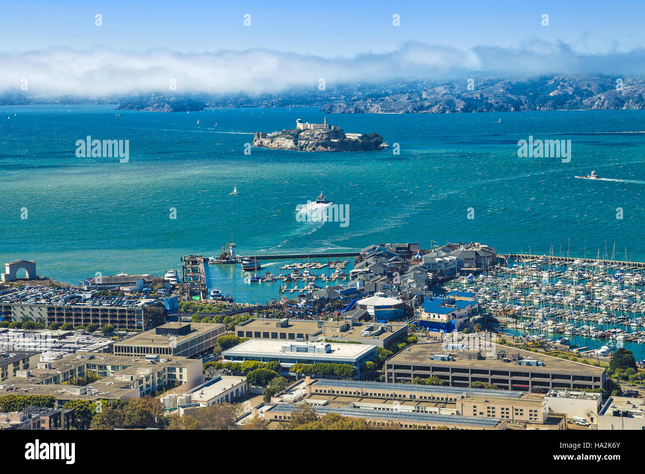 Alcatraz-Luftbild Stockfoto