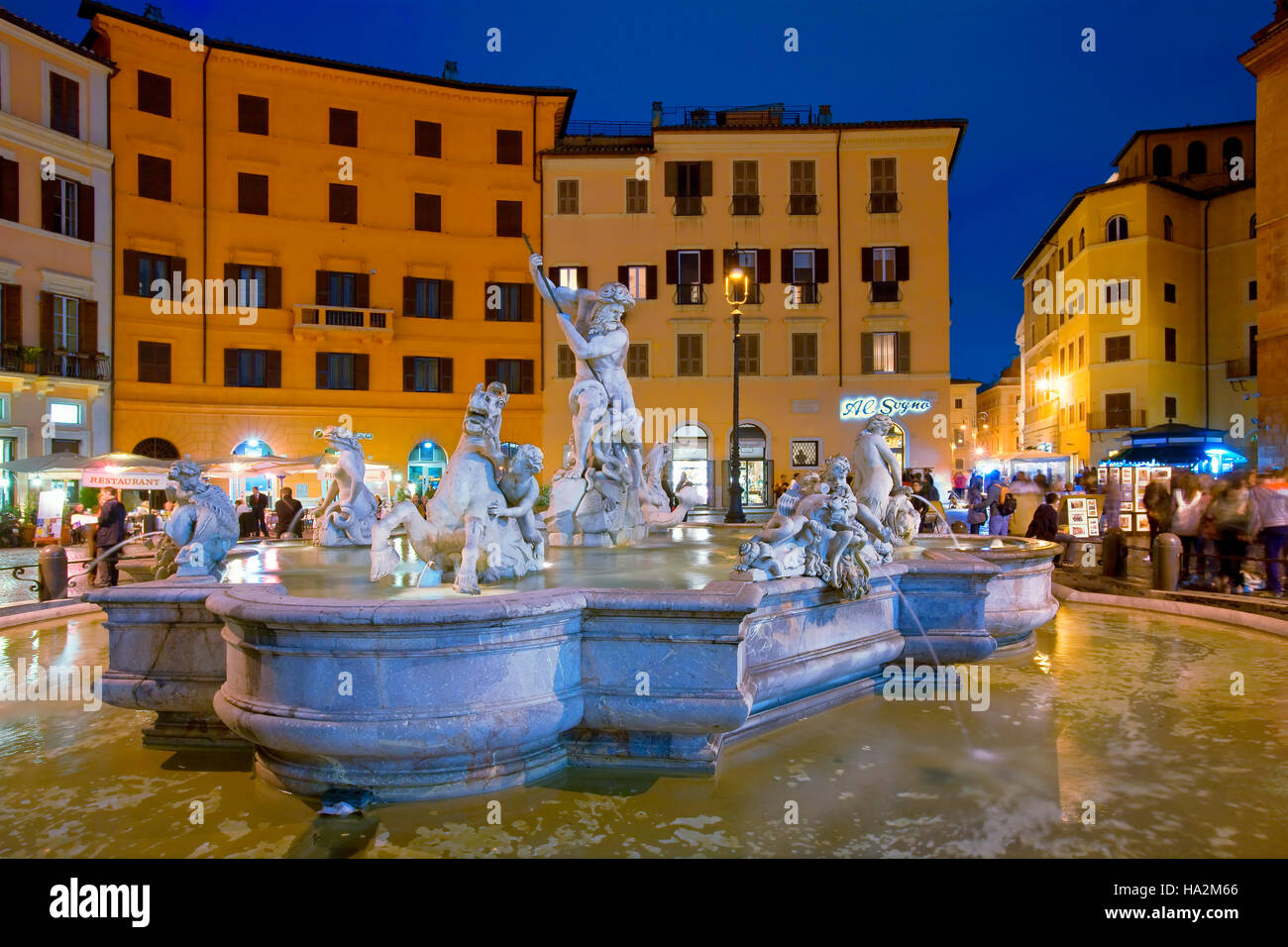 Neptun-Brunnen auf der Piazza Navona, Rom, Italien Stockfoto