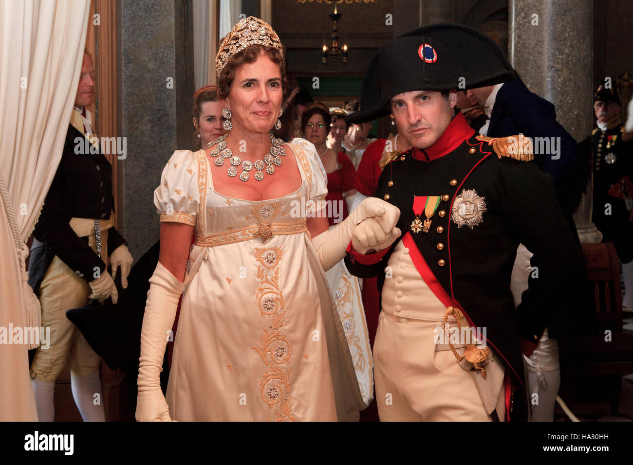 Napoleon Bonaparte (1769-1821) und Kaiserin Joséphine de Beauharnais (1763-1814) bei Château de Malmaison nahe Paris, Frankreich Stockfoto