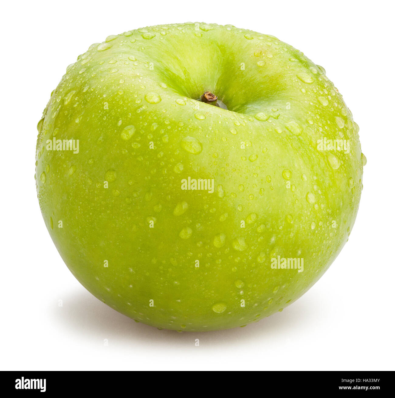 Grüner Apfel, isoliert Stockfoto