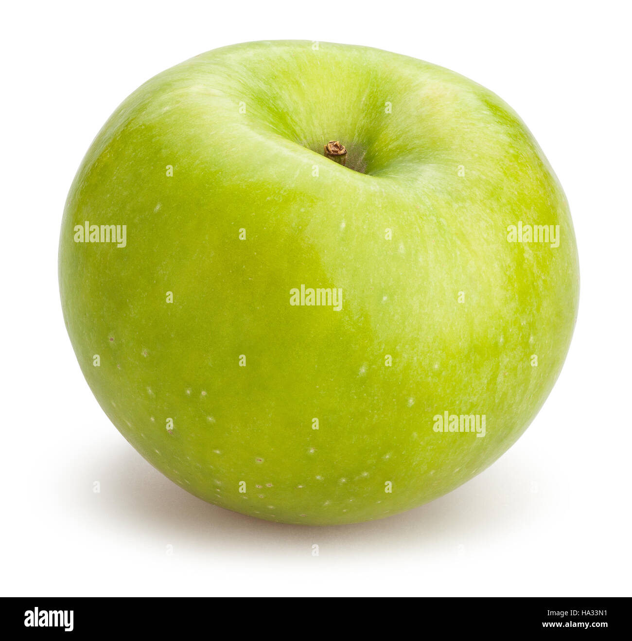 Grüner Apfel, isoliert Stockfoto