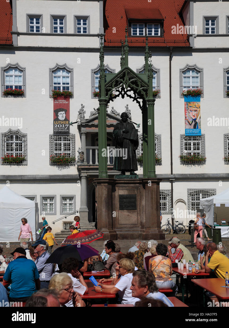 Marktplatz, Wittenberg / Elbe, Sachsen-Anhalt, Deutschland, Europa Stockfoto