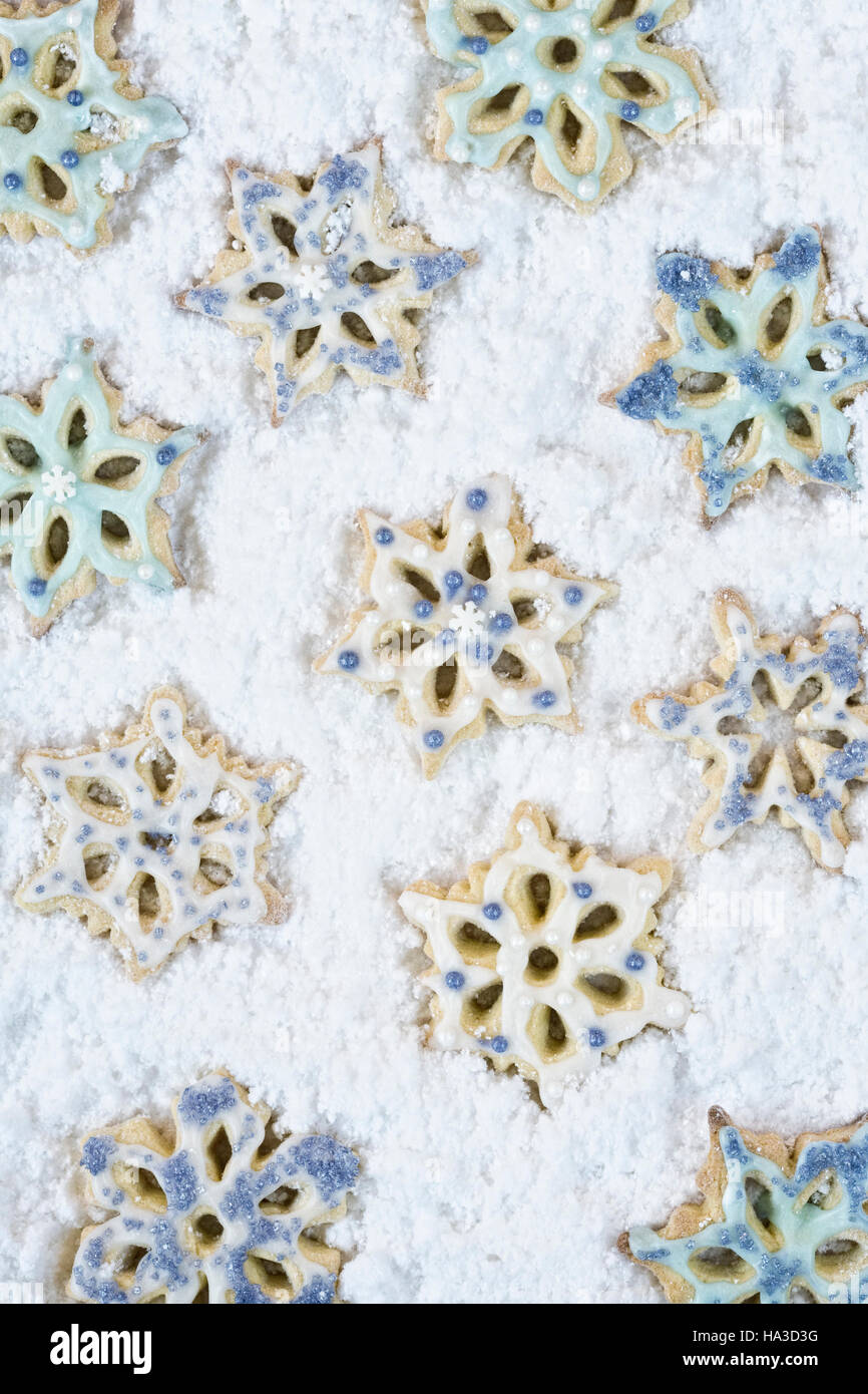 Hausgemachte Schneeflocke Cookies. Stockfoto