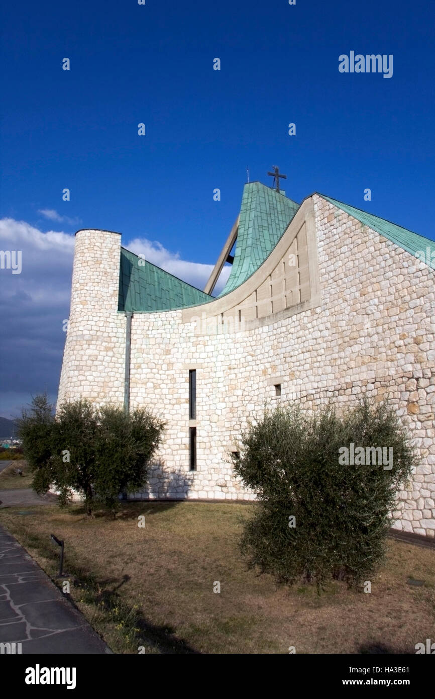 Kirche auf der Autobahn, "Chiesa sull'autostrada" San Giovanni Battista, erbaut zwischen 1960-1963 Stockfoto