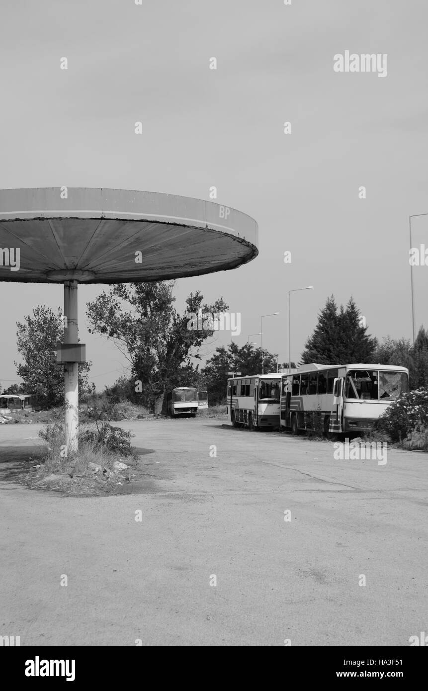 Urban Exploration Fotografie Abenteuer, Spaziergang in verlassenen Ort Stockfoto