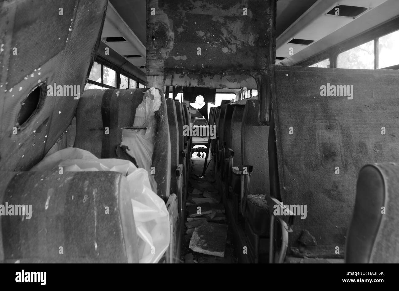 Urban Exploration Fotografie Abenteuer, Spaziergang in verlassenen Ort Stockfoto