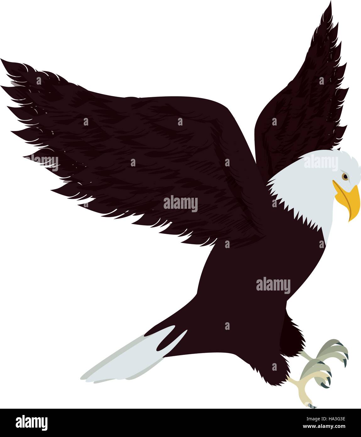 Silhouette Adler bei der Jagd Position Vektor-illustration Stock Vektor