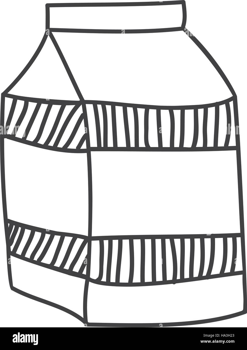 monochrome Silhouette mit Milch Karton-Vektor-illustration Stock Vektor