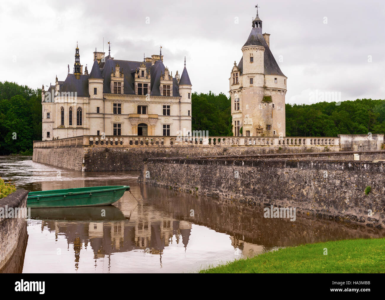 Blick auf Schloss Chenonceau Stockfoto