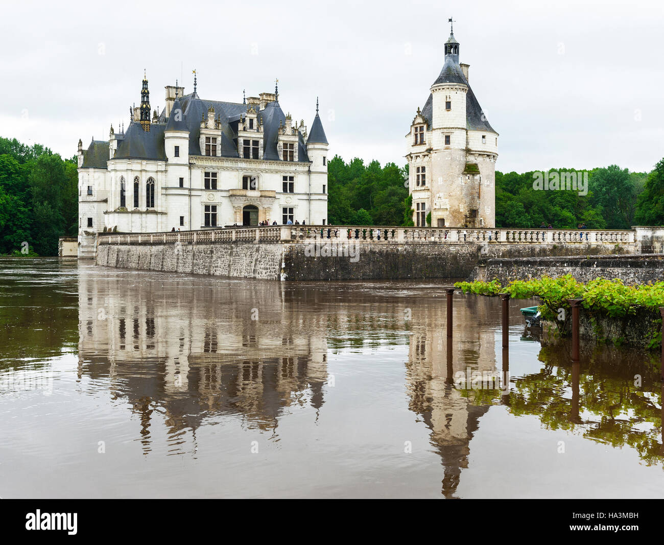 Blick auf Schloss Chenonceau Stockfoto