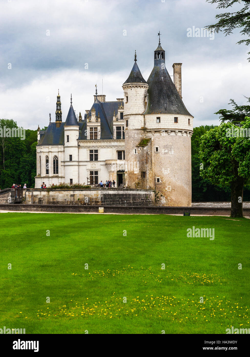 Blick auf Schloss Chenonceau Stockfoto