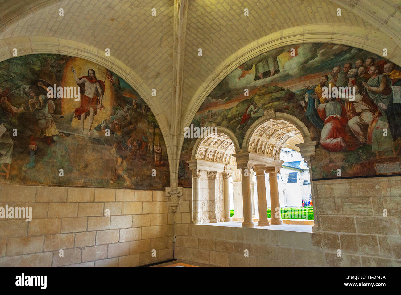 Besuch der Königlichen Abtei von Fontevraud Stockfoto