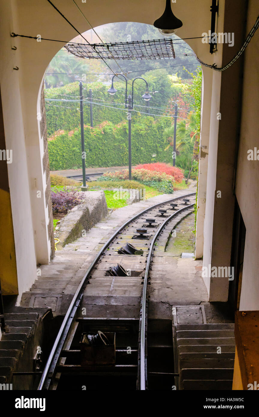 Funicolare Citta Alta Standseilbahn, Bergamo Stockfoto