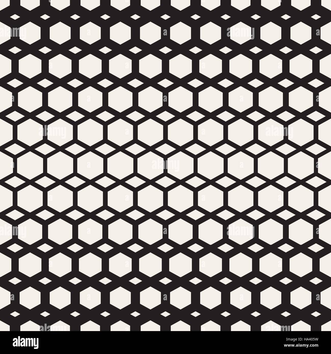 Vektor nahtlose schwarz-weiß Sechseck geometrische Raster Stock Vektor