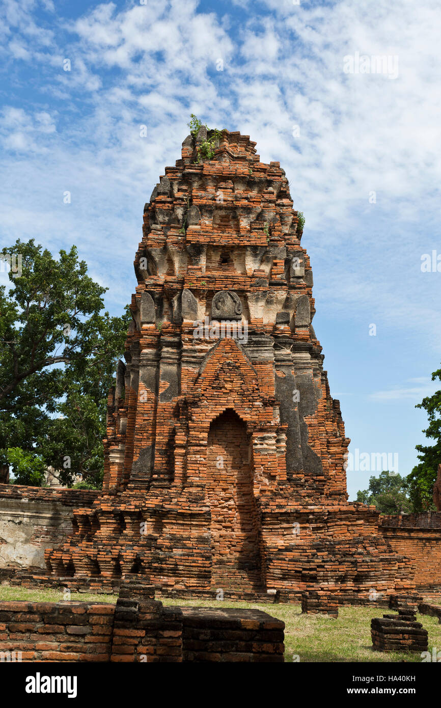 Detail der Wat Mahathat, Tempel der großen Reliquie, ein buddhistischer Tempel in Ayutthaya, Zentralthailand Stockfoto