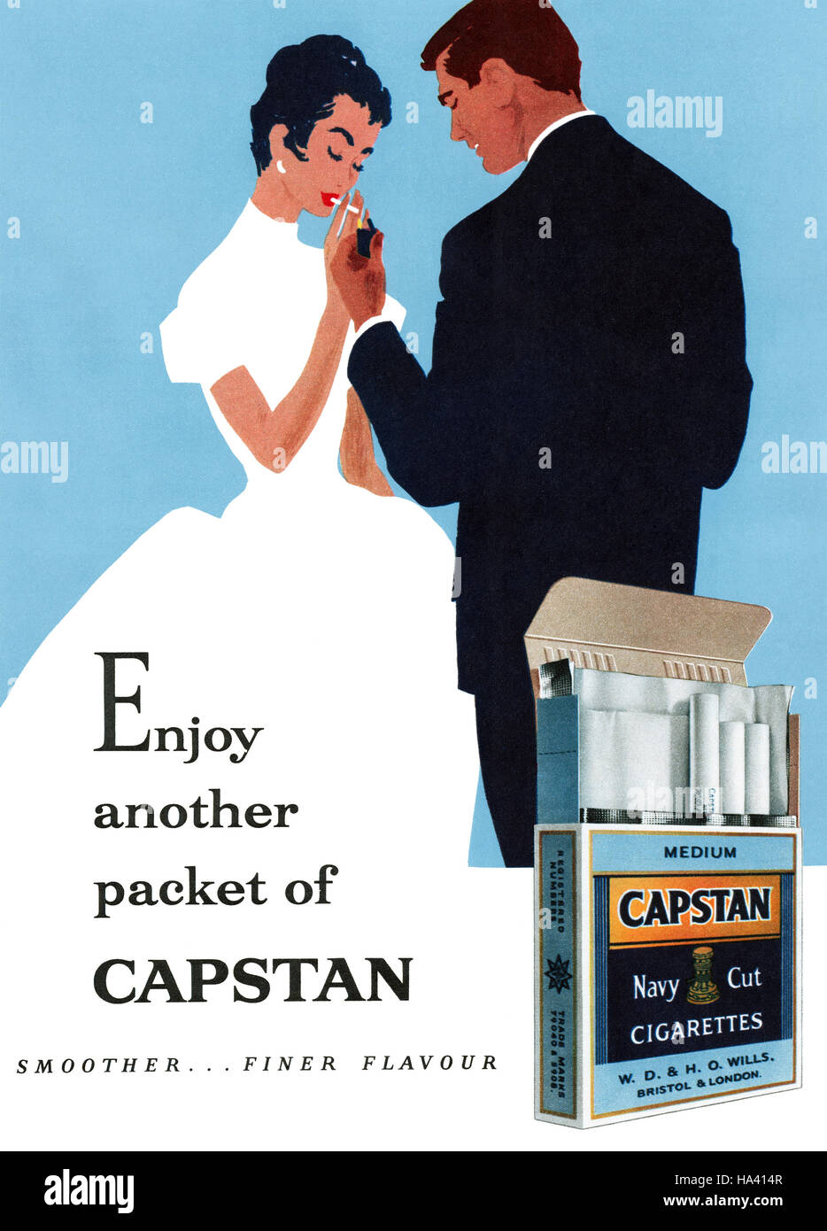 1956 britische Werbung für Capstan Zigaretten Stockfoto