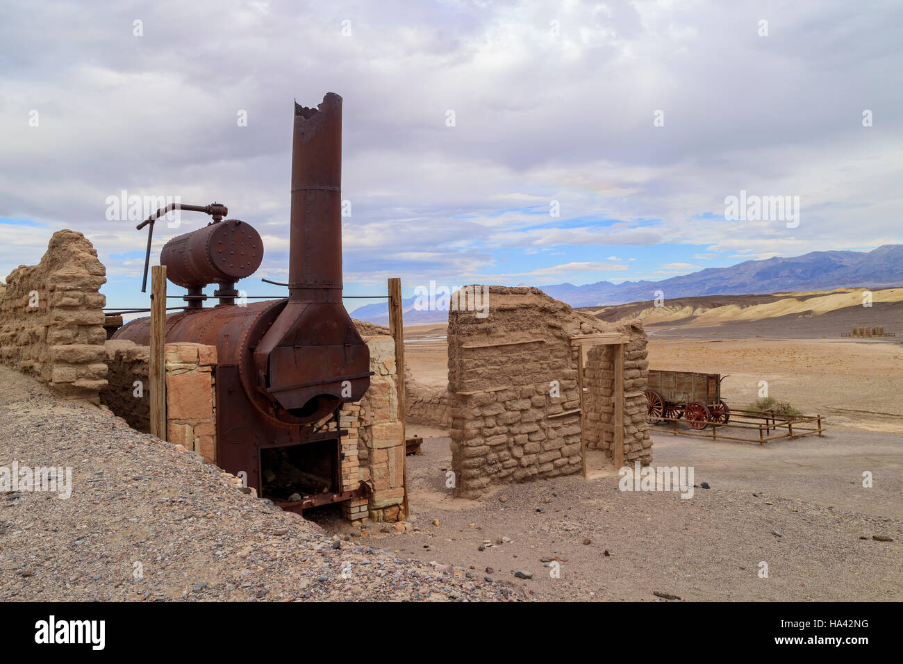 Die alte Harmonie Borax Werke des Death Valley National Park Stockfoto