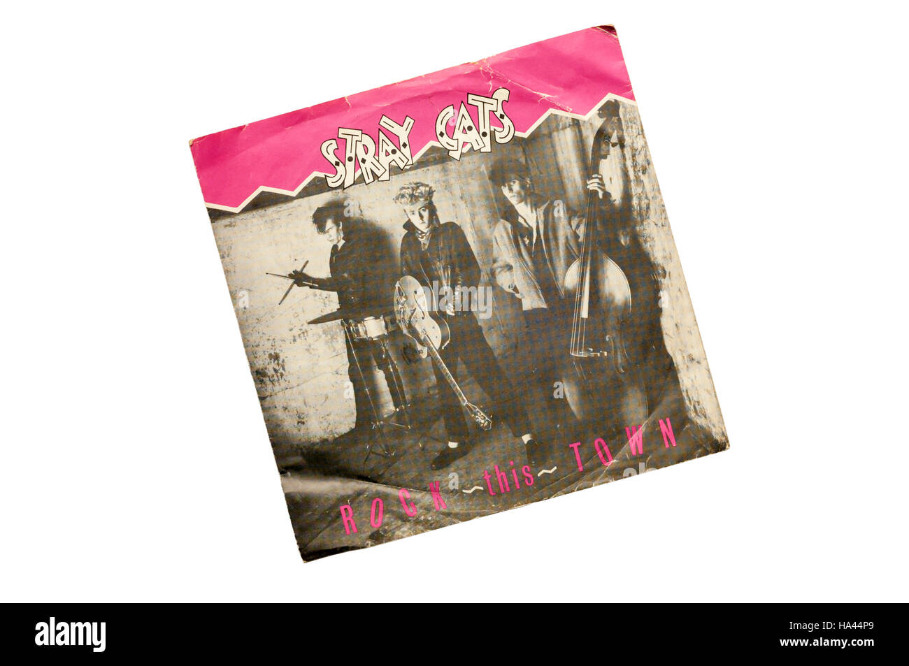 Im Jahr 1981 veröffentlicht die Single Rock This Town von streunenden Katzen. Stockfoto