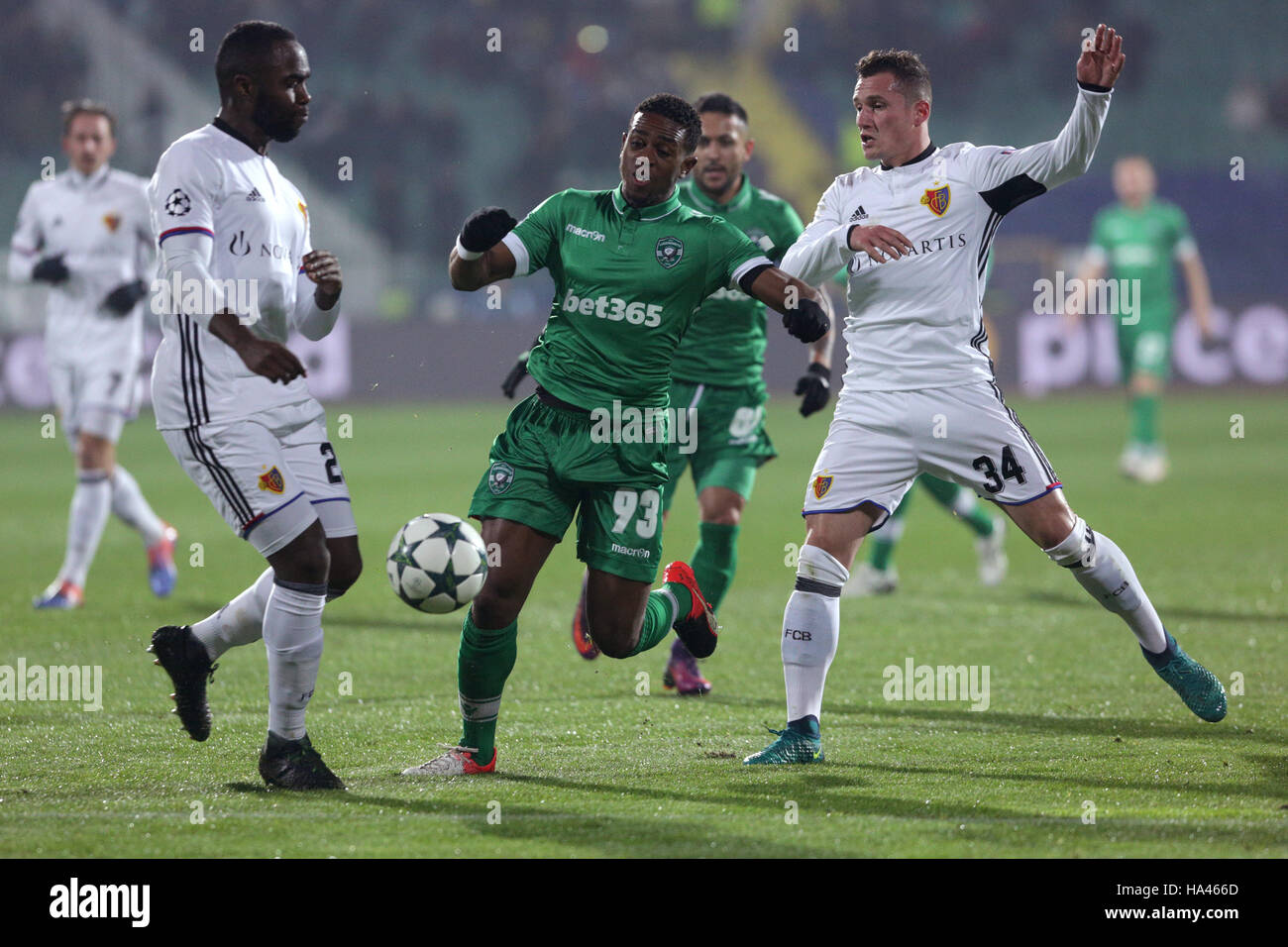 Sofia, Bulgarien - 23. November 2016: Aarau PvP Virgil Misidjan Basel Spieler während der UEFA Champions League Fußballspiel zwischen Ludogo Stockfoto