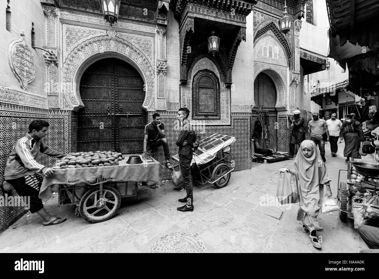 Leben In der Medina, Fes el Bali, Fes, Marokko Stockfoto