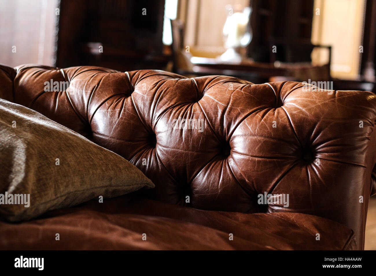 Chesterfield-Lounge-sofa Stockfoto