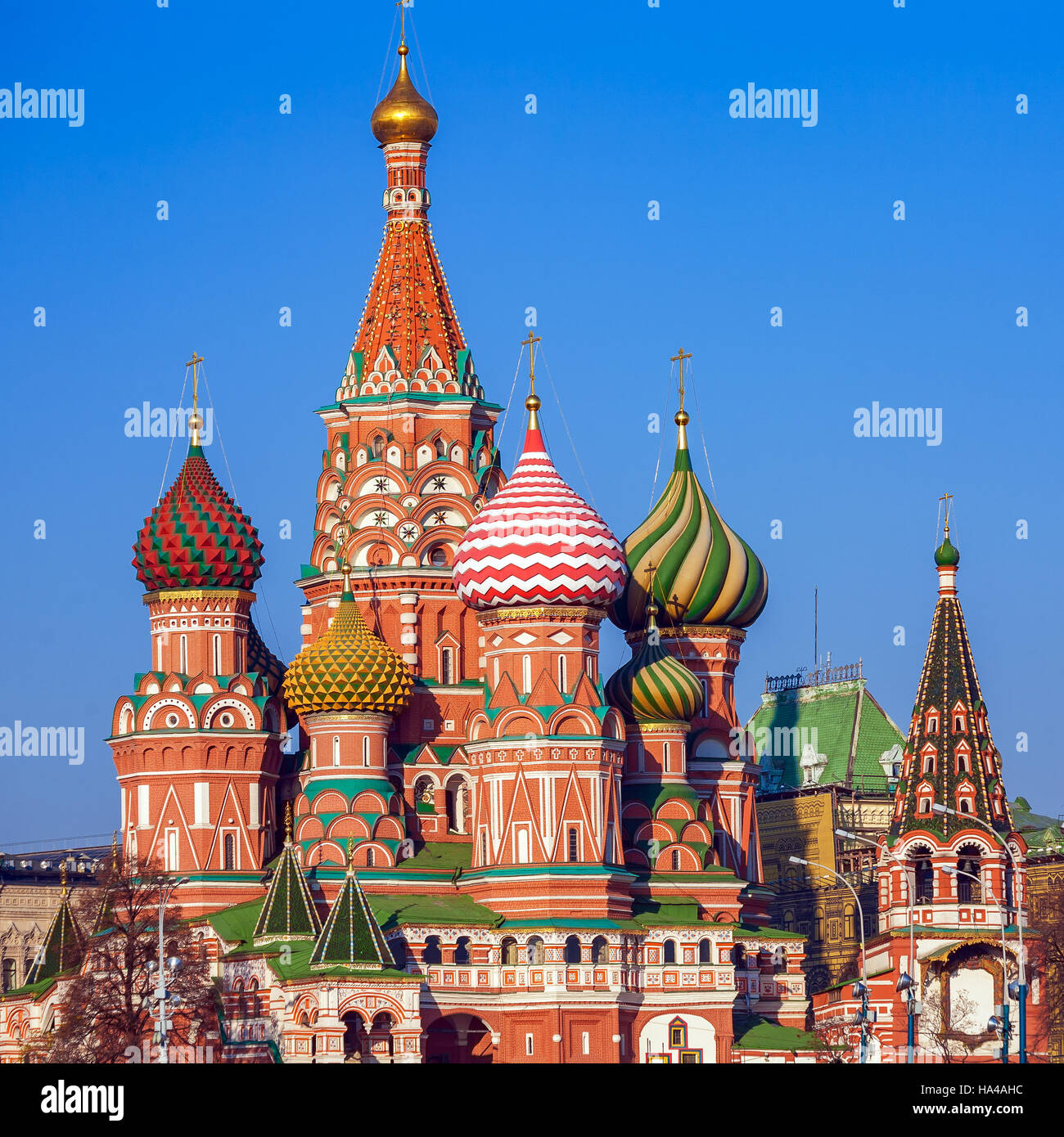 Die Kathedrale von Wassili der seligen oder Basilius auf dem Roten Platz in Moskau, Russland Stockfoto