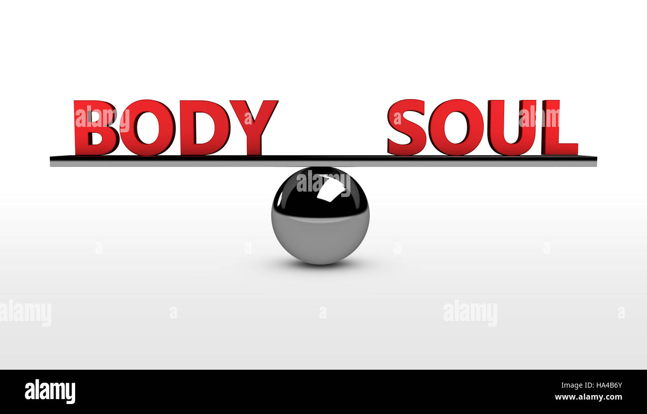 Körper und Seele Lebensstil Balance Konzept 3d Illustration. Stockfoto