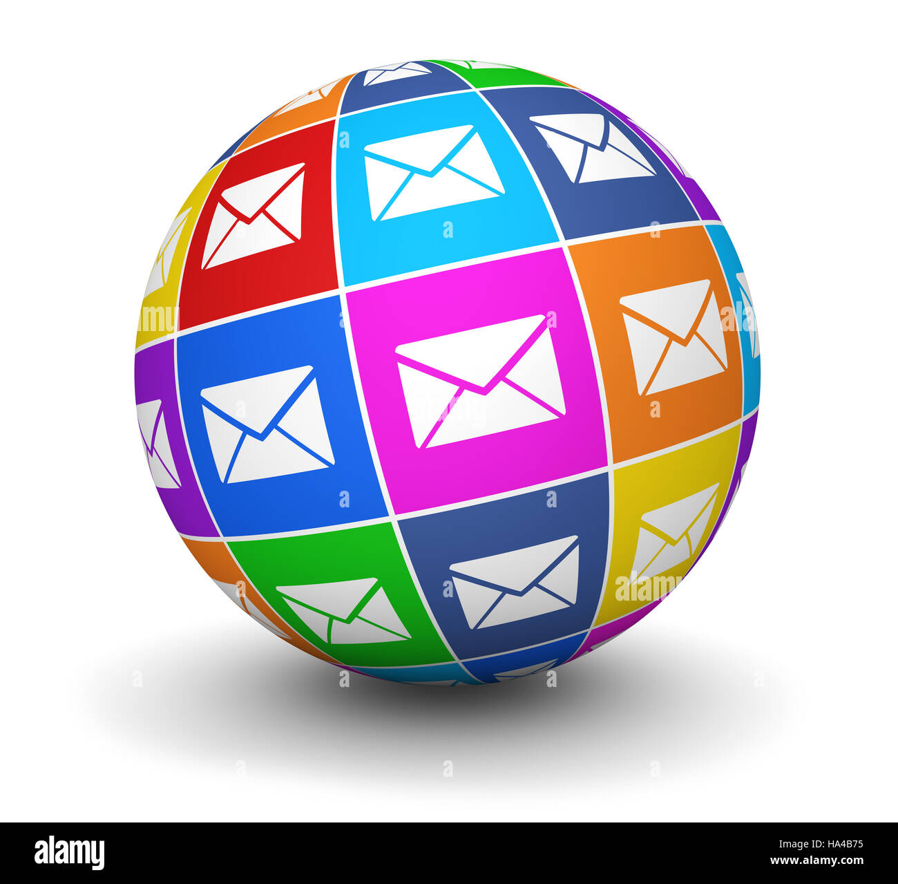 E-Mail-Marketing und Website Newsletter Konzept 3D Illustration. Stockfoto