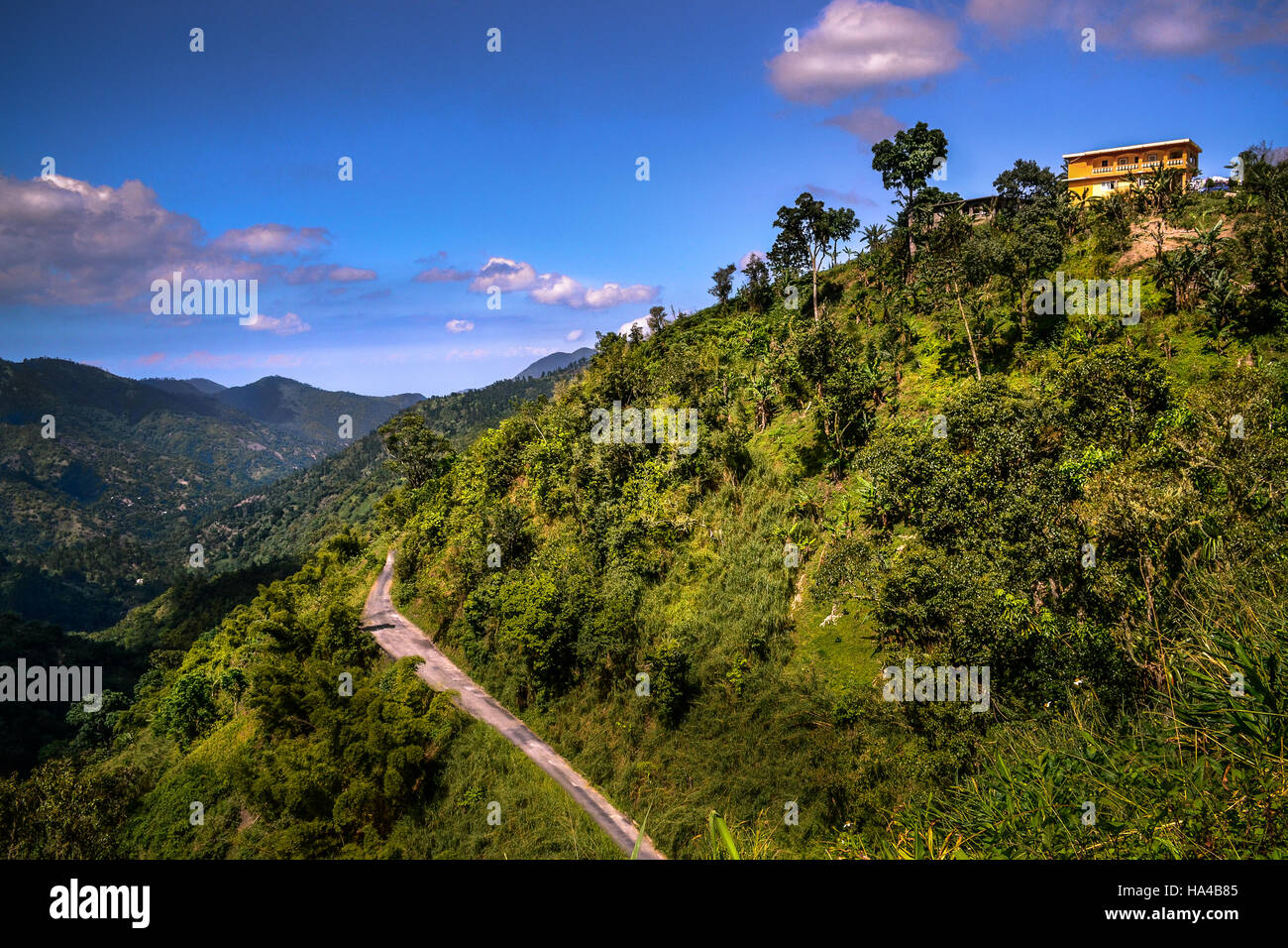 Jamaika Berge Dorfleben Stockfoto