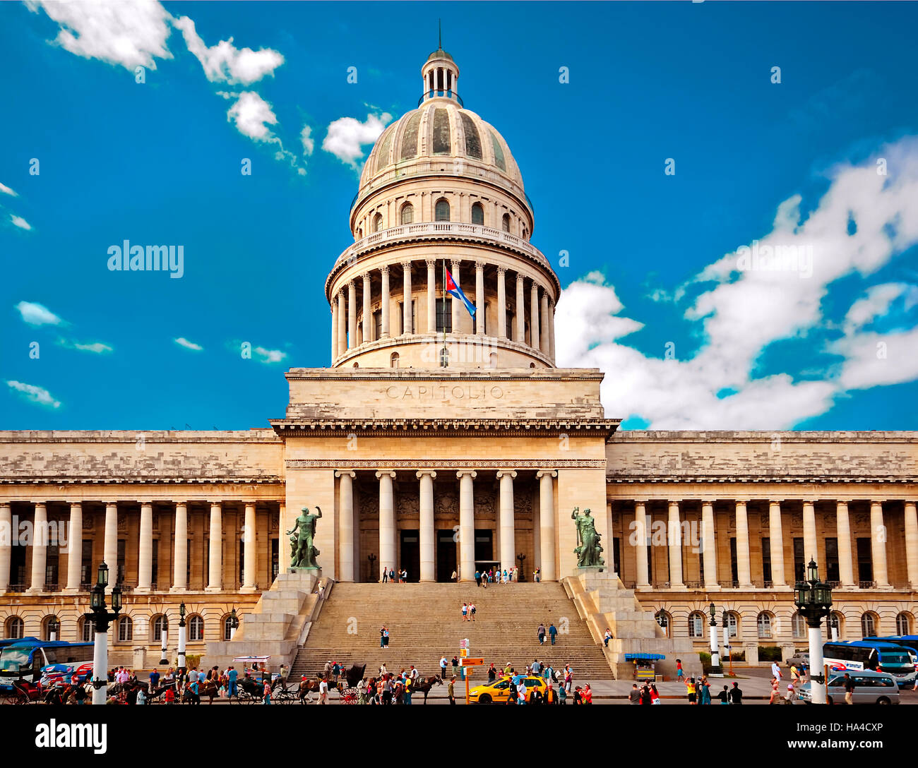 El Capitolio, Havanna, Kuba, Karibik Architektur historisches Gebäude Luftbild Stockfoto