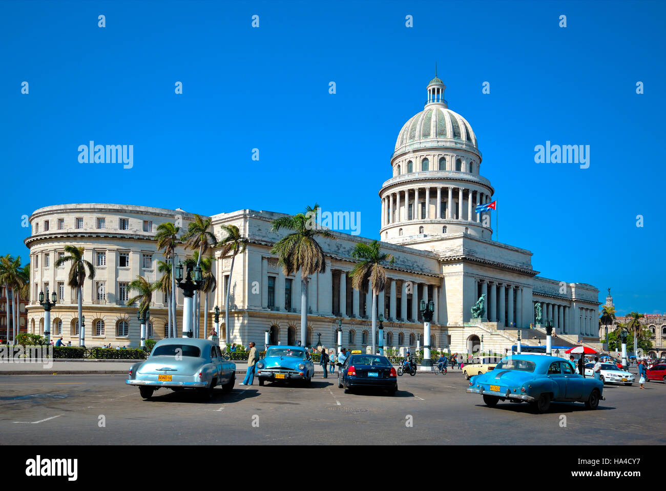El Capitolio, Havanna, Kuba, Karibik Architektur historisches Gebäude Luftbild Stockfoto