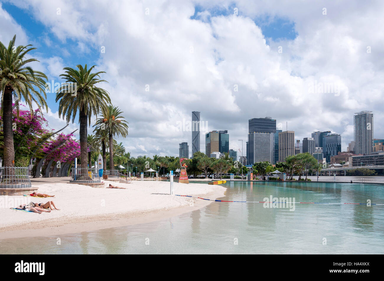 Straßen Beach, South Bank Parklands, South Bank, Brisbane, Queensland, Australien Stockfoto