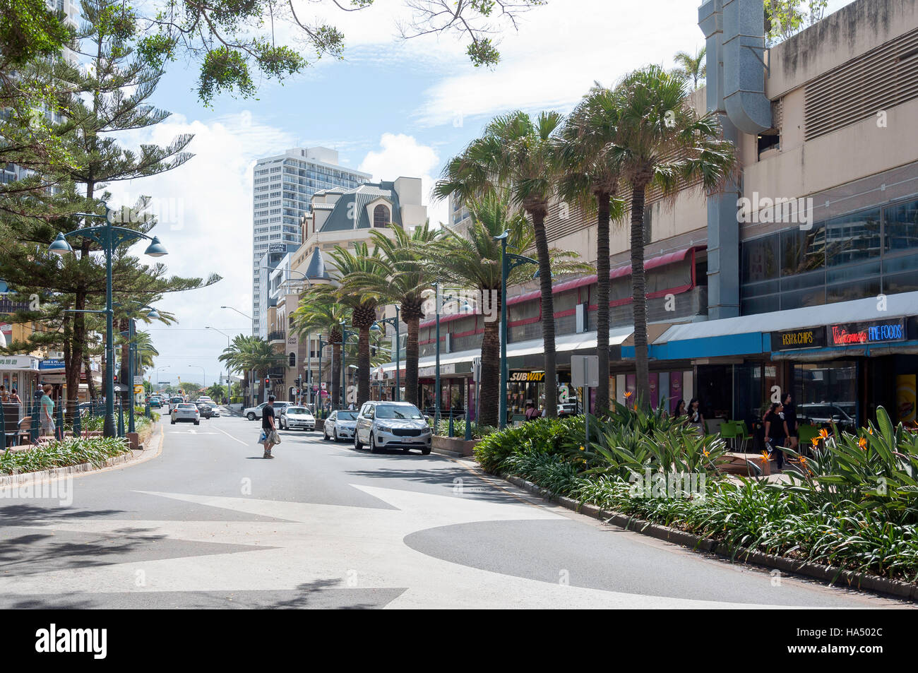 Surfers Paradise Boulevard, Surfers Paradise, City of Gold Coast, Queensland, Australien Stockfoto