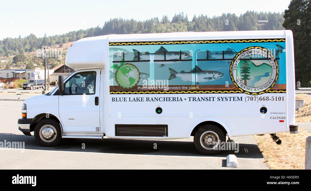 Departmentofenergy 18892691272 Blau-See Racheria, Kalifornien - Biodiesel-Bus Stockfoto