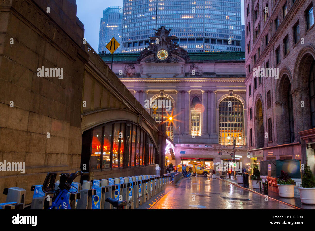 Grand Central station außen 42nd Street, New York City, Vereinigte Staaten von Amerika. Stockfoto