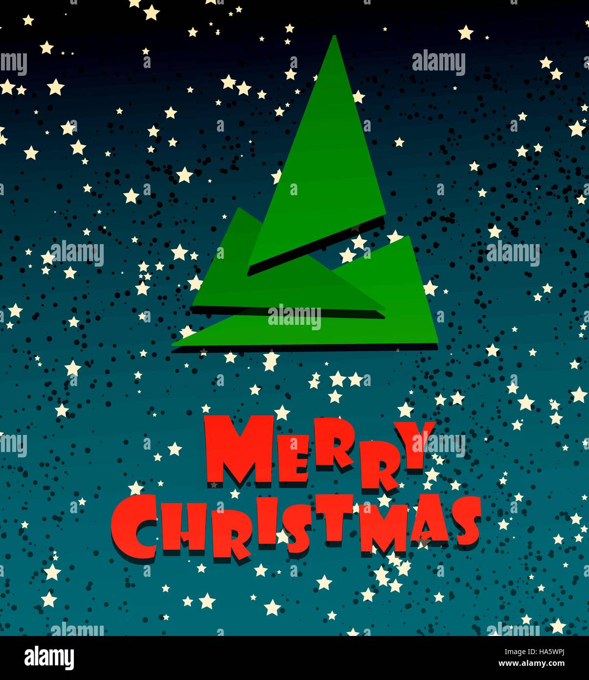 Frohe Weihnachten festlich kreative Kartenvorlage. Xmas-Baum-Symbol-Vektor-Illustration. Dekorative Gruß Postkarte. Stock Vektor