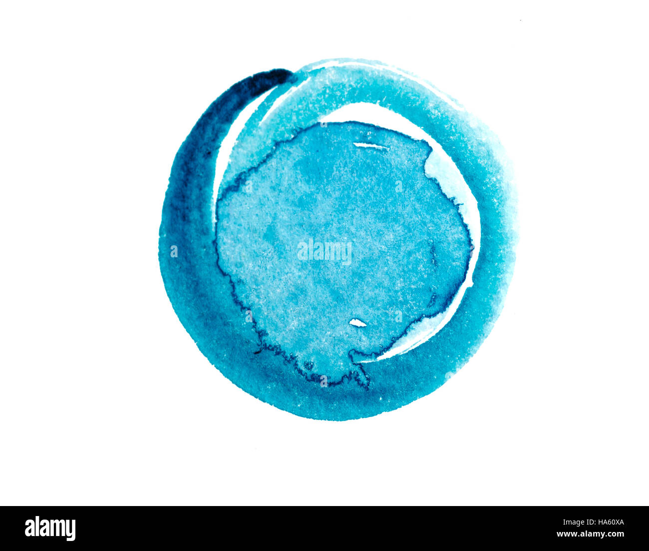 abstrakte Aquarell als Flecken auf weißem Hintergrund Stockfoto
