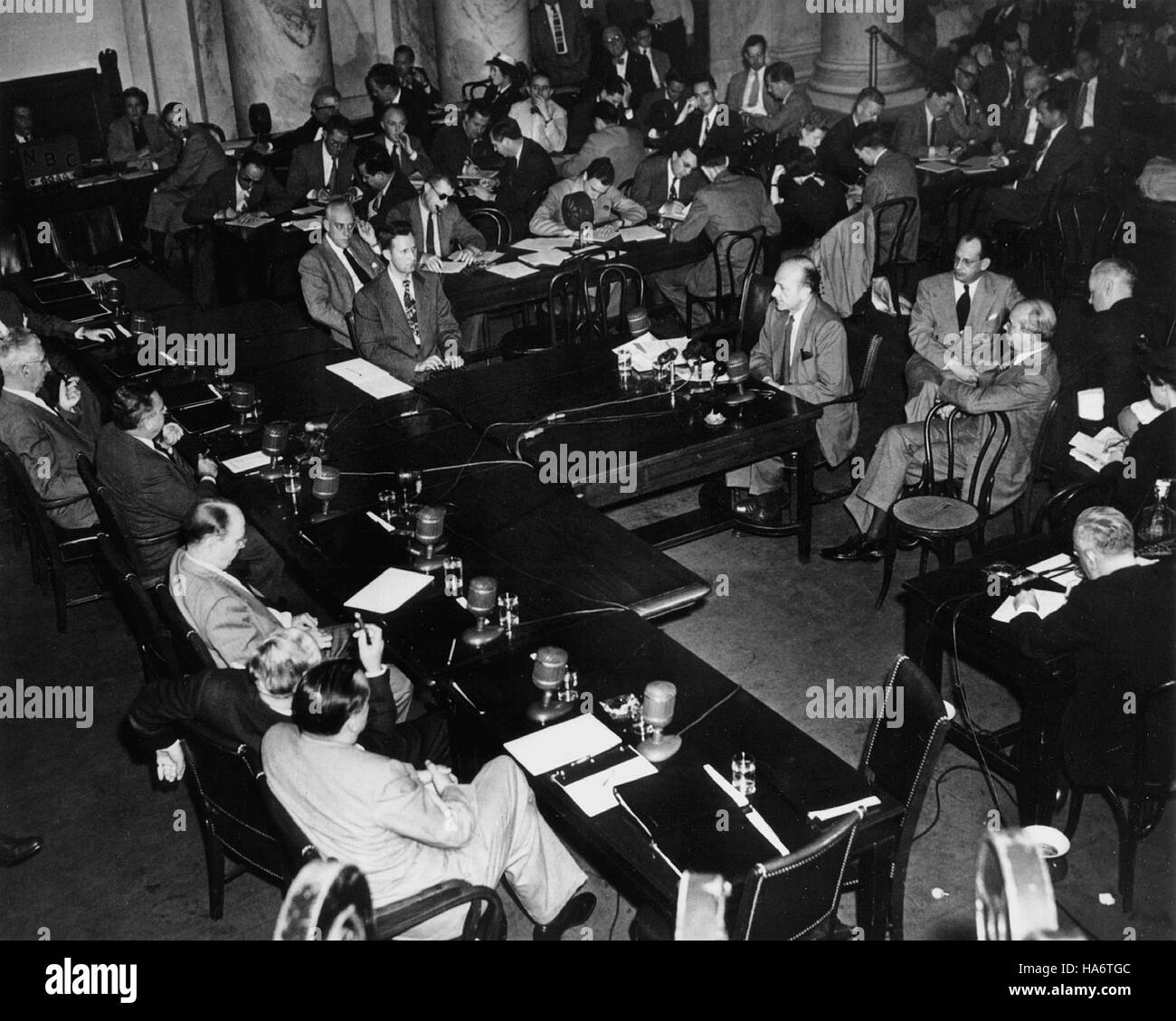 Losalamosnatlab 7597434800 unglaubliche Misswirtschaft Anhörung 1949 siehe atomare Schild Stockfoto