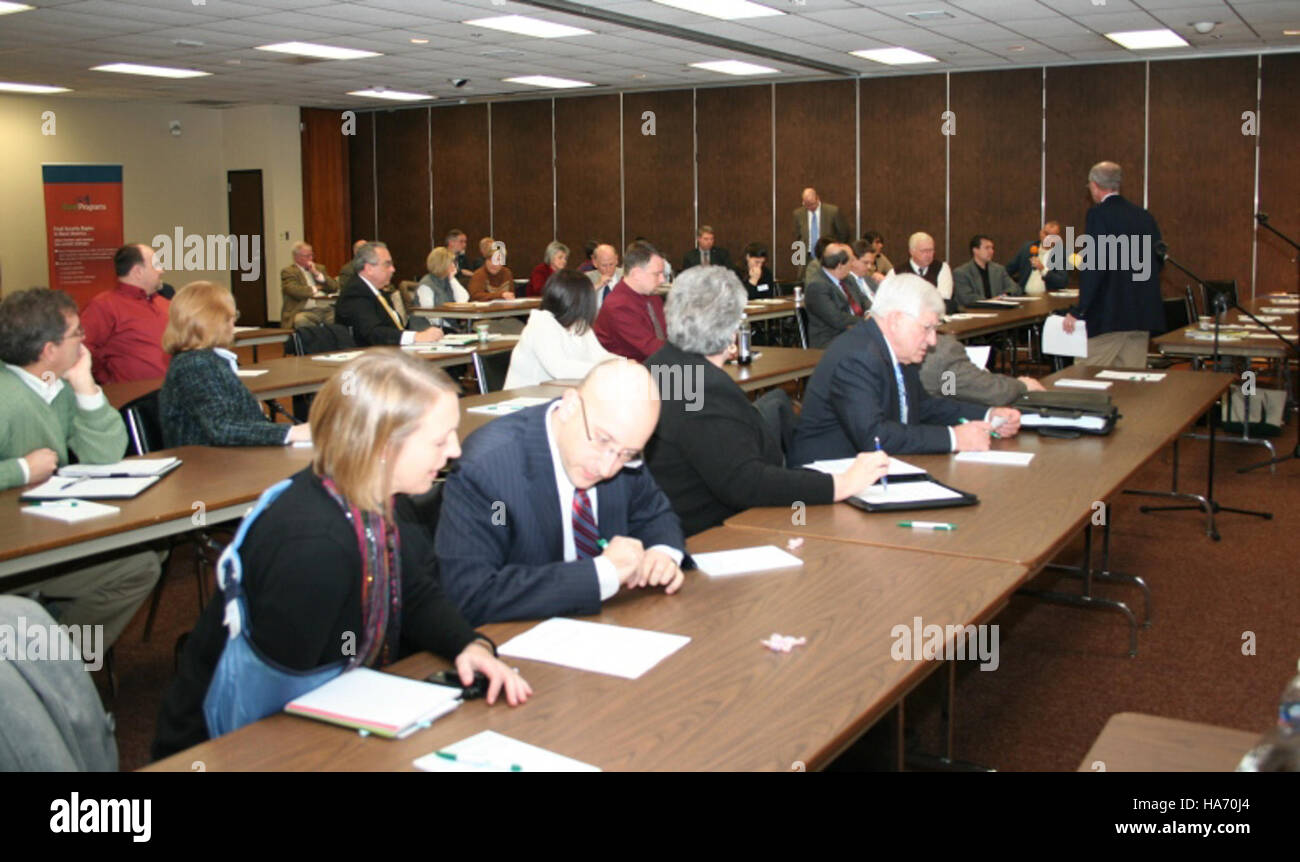 Ein Jobforum in Kentucky, das sich mit den Möglichkeiten in Bezug auf Nationalparks und die Landwirtschaft befasst und Arbeitnehmer und Interessengruppen zusammenbringt. Stockfoto
