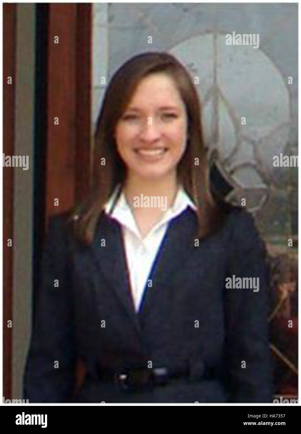 Dieses Foto aus den Archiven der US-Regierung zeigt Acaimie Catron aus Tippecanoe County, Indiana. Es repräsentiert ein lokales Thema in einem historischen oder offiziellen Kontext und stellt die Person wahrscheinlich als Teil eines wichtigen Bürgereignisses oder einer Gemeindeveranstaltung dar. Stockfoto