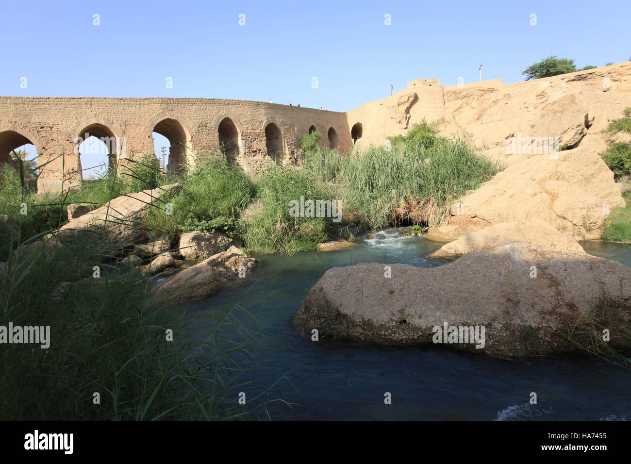 Brücke von Lashkar Wehr, Shushtar, Iran. Stockfoto