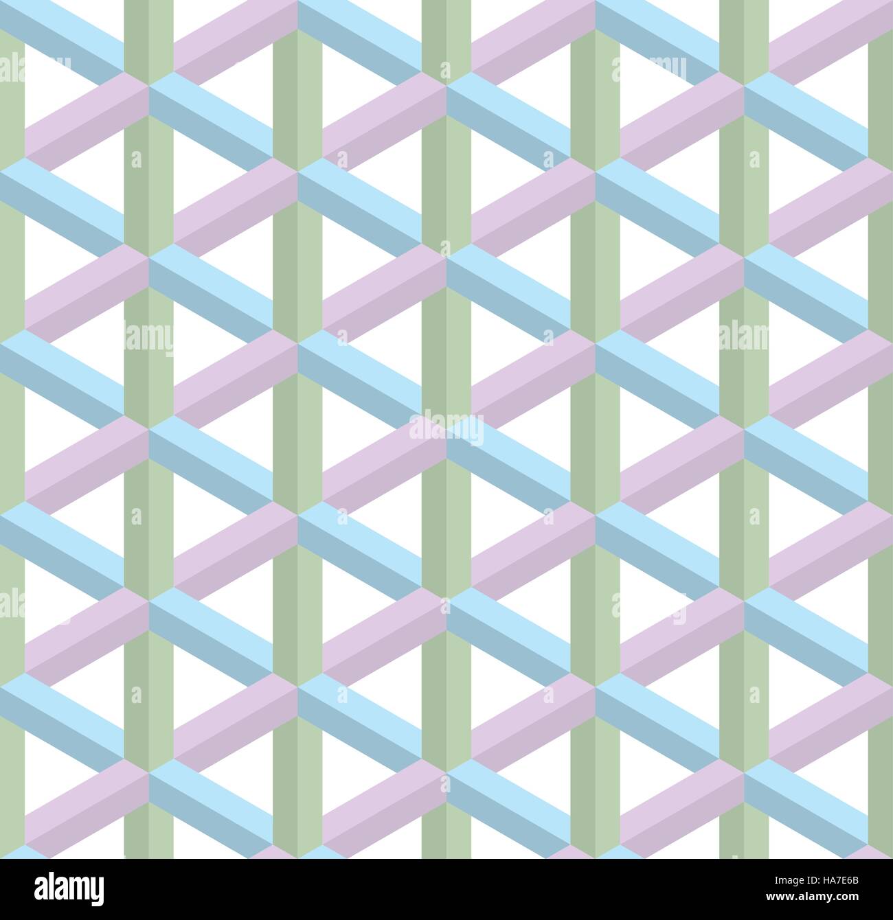 Isometrische Seamless Pattern in Pastelltönen. 3D optische Täuschung Hintergrundtextur. Editierbare EPS10 Vektorgrafik. Stock Vektor