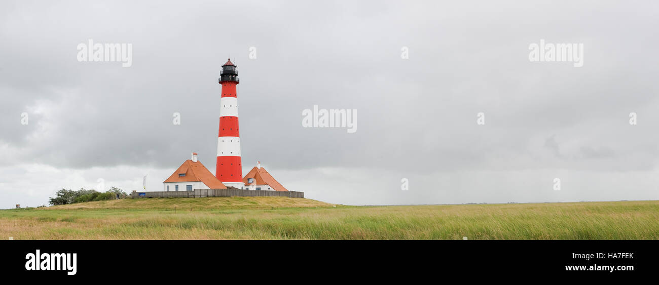 Leuchtturm Westerhever Sand, Schleswig-Holstein Stockfoto