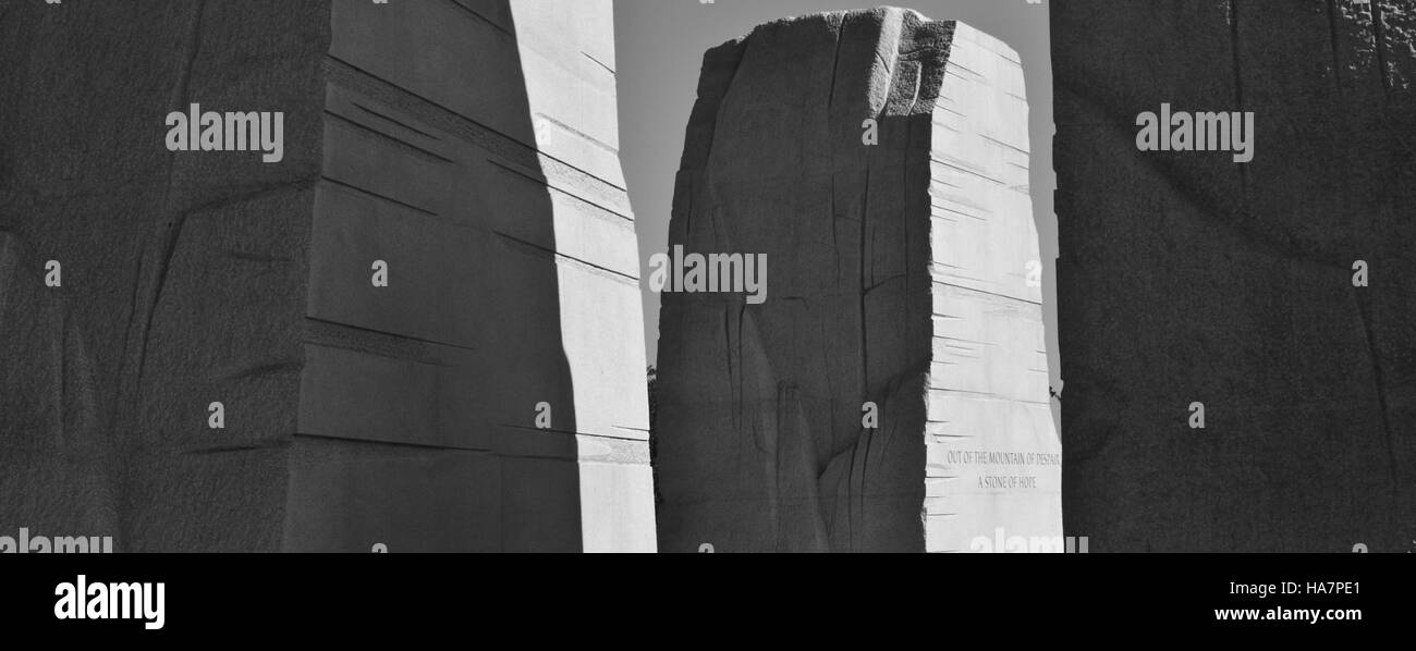 Das Martin Luther King Jr. Das Memorial in Washington, D.C. ehrt das Leben und das Vermächtnis des Bürgerrechtlers. Sie dient als Symbol für Gleichheit, Gerechtigkeit und gewaltfreien Aktivismus mit Schwerpunkt auf sozialem und politischem Wandel. Stockfoto